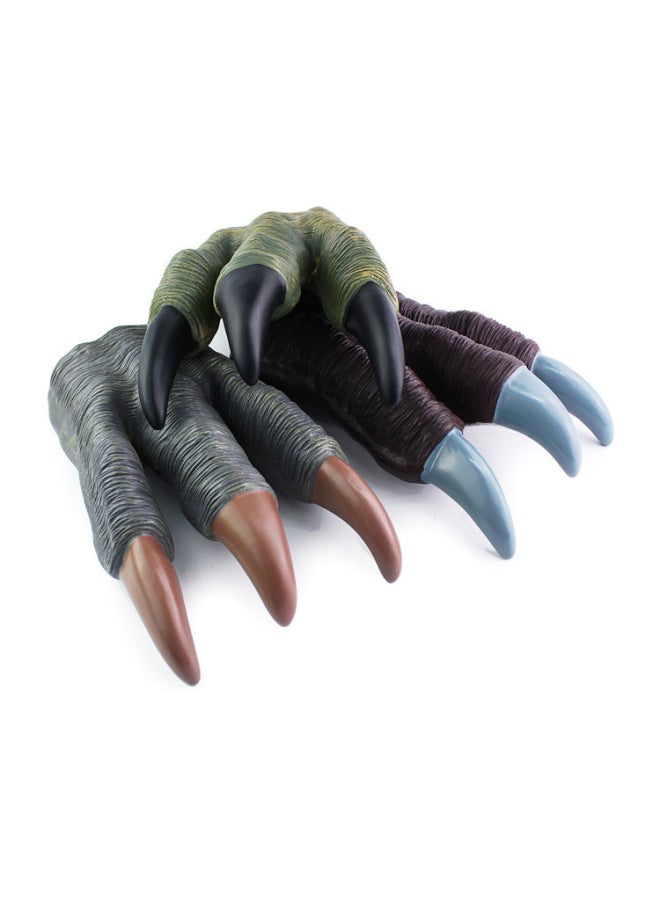 إسكدنيا Vinyl Toy  Dinosaur Puppet Gloves Soft Rubber Triceratops Tyrannosaurus Children Model-Color:One Bulk Dinosaur Puppet (Brown) - Image 3