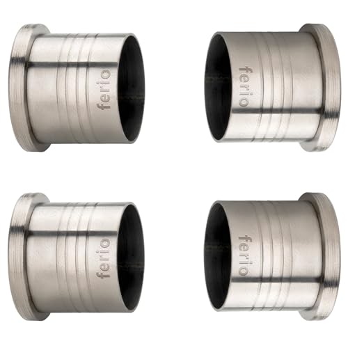 Ferio Curtain Rod Holders for 1 Inch Curtain Rod/Wall to Wall Bracket Set of 4 / Stainless Steel Curtain Accessories for Window Curtains and Door Curtains (Stainless Steel, Pack of 4) - Image 1