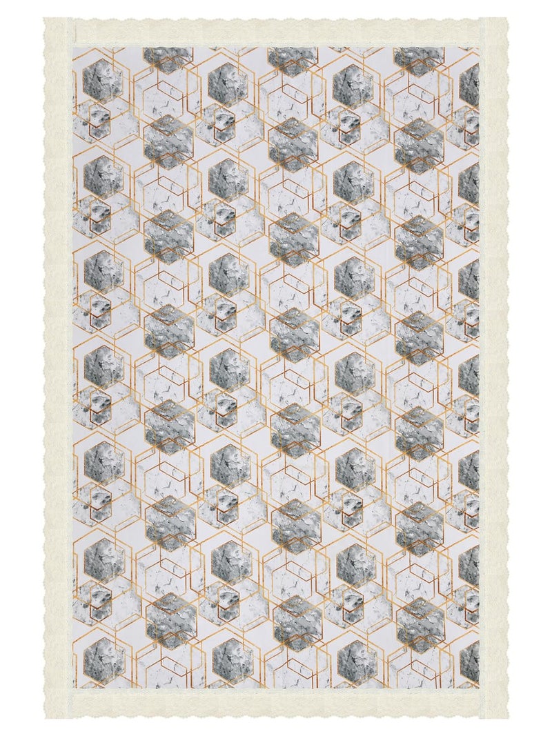 Clasiko Centre Table Cover; 40x60 Inches; PVC; Grey & White Marble Print; Anti Slip - Image 3