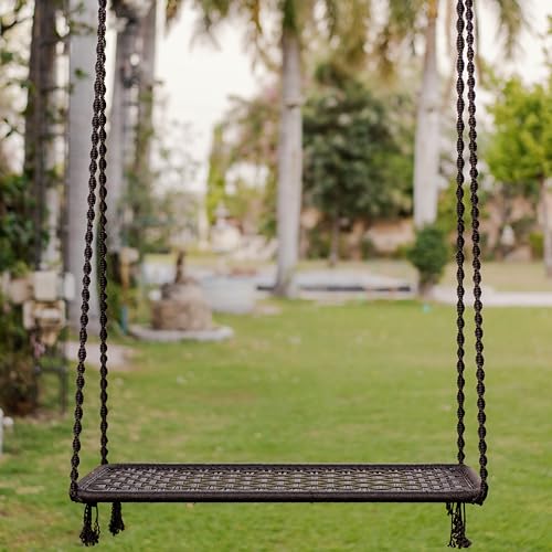 Patiofy Premium 2 Seater Swing for Adults/Swing Chair/Swing for Balcony/Jhula for Adults/Double Seater Swing with Hanging Kit/Swing for Indoor and Outdoor (Brown) - Image 1