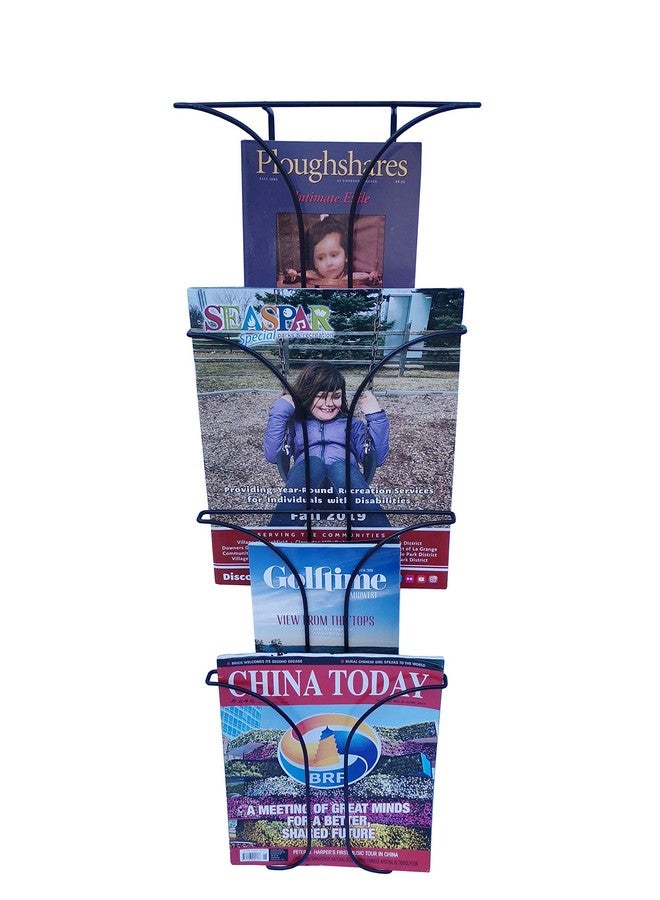FixtureDisplays® Wall Mount Literature Rack Magazine Brochure Travel Information Vinyl 8.3" Wide 21634-BLACK-NPF - Image 4