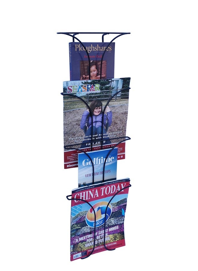 FixtureDisplays® Wall Mount Literature Rack Magazine Brochure Travel Information Vinyl 8.3" Wide 21634-BLACK-NPF - Image 3