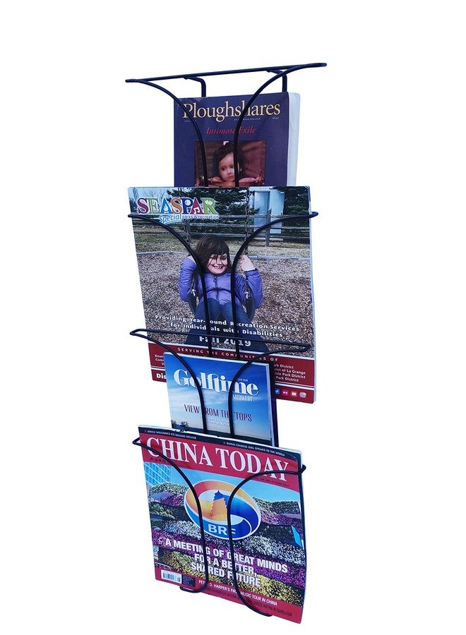 FixtureDisplays® Wall Mount Literature Rack Magazine Brochure Travel Information Vinyl 8.3" Wide 21634-BLACK-NPF - Image 2