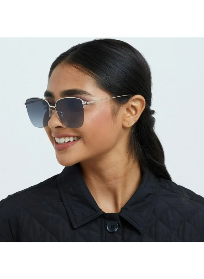 30 سندايز نظارة شمسية نسائية ماغنوليا رمادية بإطار معدني ذهبي