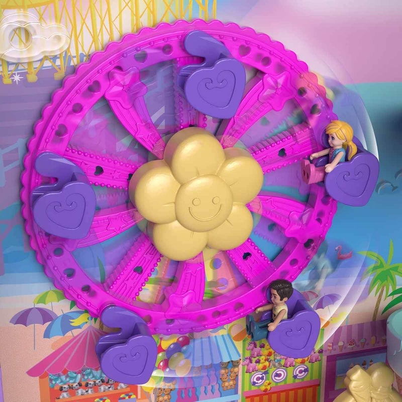 Polly Pocket Dolls, Playset and Travel Toys, 4 Dolls, 1 Vehicle, 25+ Accessories, Resort Roll Away (Amazon Exclusive) - Image 2