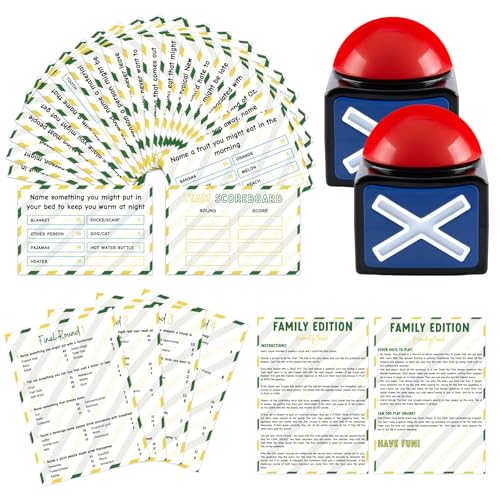 APUDWN Family Friendly Feud Game with 2 Answer Buzzers Fun Family Board Games for Adults and Teens Feud Card Trivia Quiz Reunion Activities for Holiday Party Family Office Group Team Building - Image 1