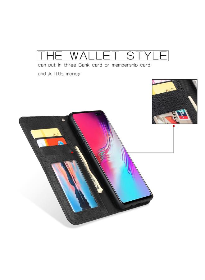 اس-توب جراب هاتف من الجلد القابل للفصل بتصميم متقاطع لهاتف Samsung Galaxy S10 5G - Image 3