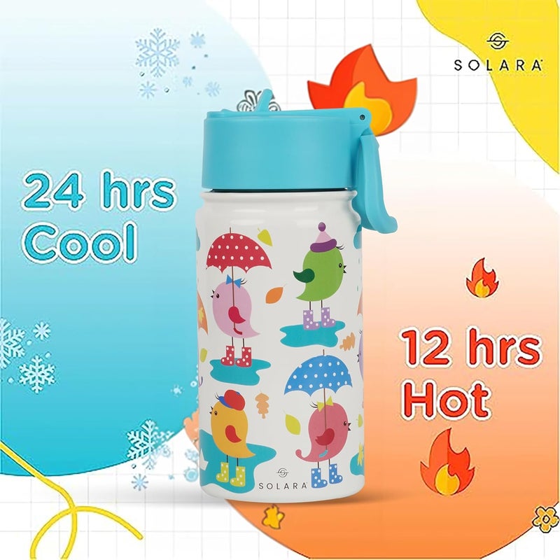 SOLARA Amazi Kids Insulated Water Bottle for Kids 450ml, Kids Water Bottle,Sipper Bottle for Kids,Thermosteel Kids Bottles,Stainless Steel Water Bottles for Kids,Straw Bottle for Kids, Construction - Image 3