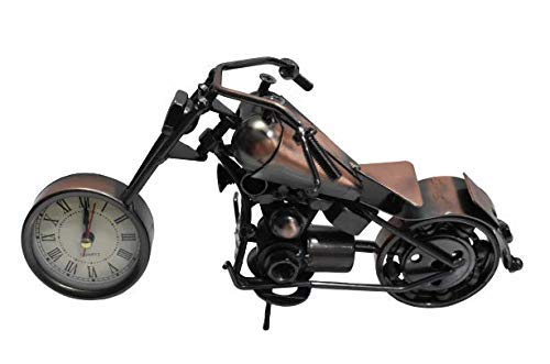 Qwick Click Metal Handmade Royal Look Showpiece Motor Bike with Clock Decorative Vintage Shape 28 cm - Image 1