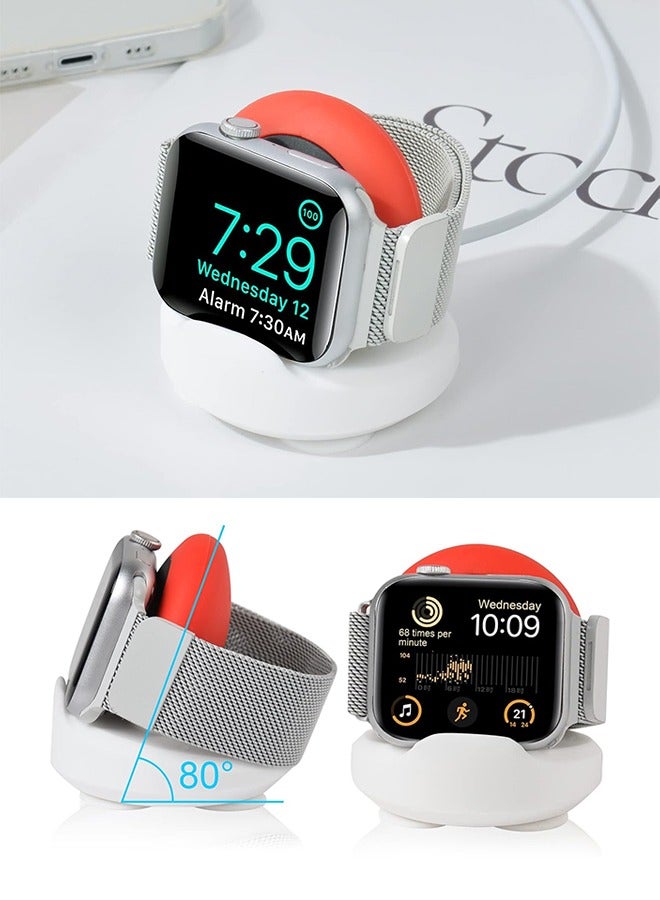 Charger Stand for Apple Watch, Silicone Desk Stand Holder for iWatch, Charging Station Dock Holder Compatible with All Apple Watch Series Ultra/SE/8/7/6/5/4/3/2/1 (Not Include Charger) - Image 3