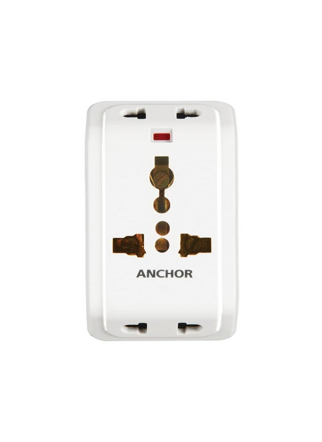 Anchor ANCHOR 6A 3 Pin Multi Plug Socket Travel Adapter with Universal Socket, 3 Pin Multi Plug Extension Socket (White - PK3)  - Image 2