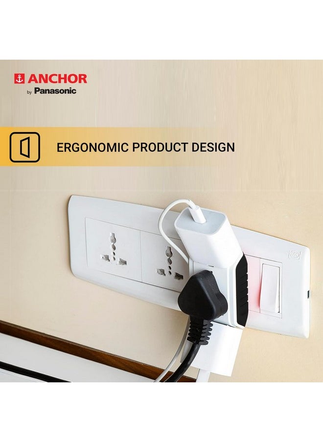 Anchor ANCHOR 6A 3 Pin Multi Plug Socket Travel Adapter with Universal Socket, 3 Pin Multi Plug Extension Socket (White - PK3)  - Image 5