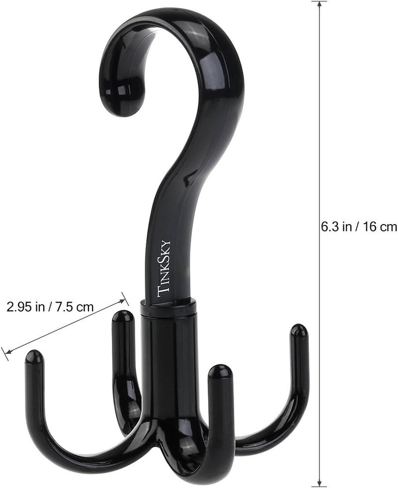 Tinksky TinkSky Belt Hanger Scarf Tie Rack Holder Hook for Closet Organizer 360 Degree Rotating 3 Pack  - Image 5