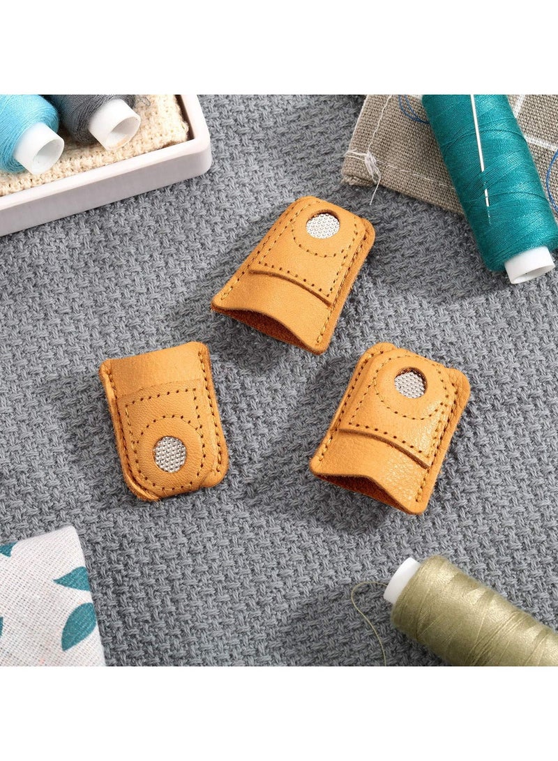 Y&D Sewing Finger Protector Leather Coin Thimble Pad Cover for Knitting Quilting Pin Needles Craft Accessories DIY Tools 6 Pieces - Image 4