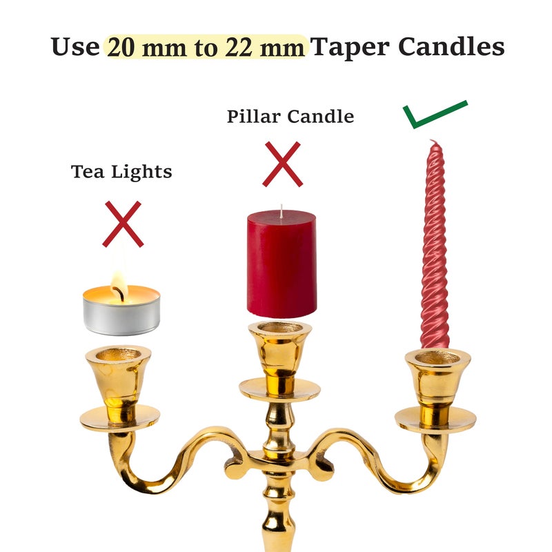 Rely+ 3 Arm Baby Candelabra Gold Glossy 8 Inch Taper Candle Holders Gothic Candelabro Valentine'S Day Decorations Candlesticks Holder Home Decor Wedding Parties Centerpiece For Dining Table - Image 5