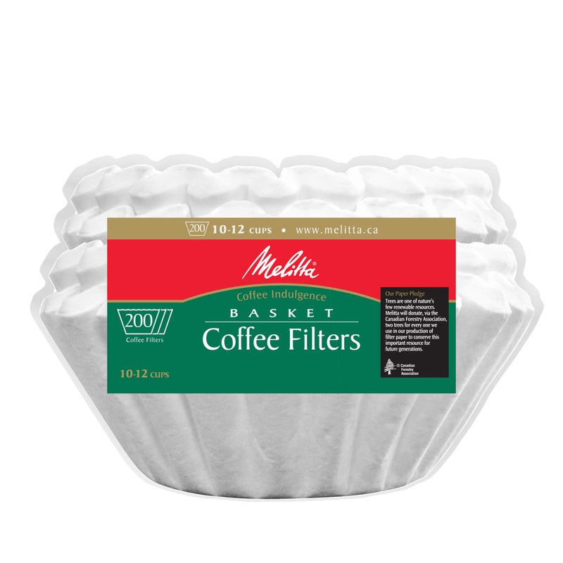 Melitta Basket Coffee Filters, White for 8-12 Cup , 200 ct - Image 1