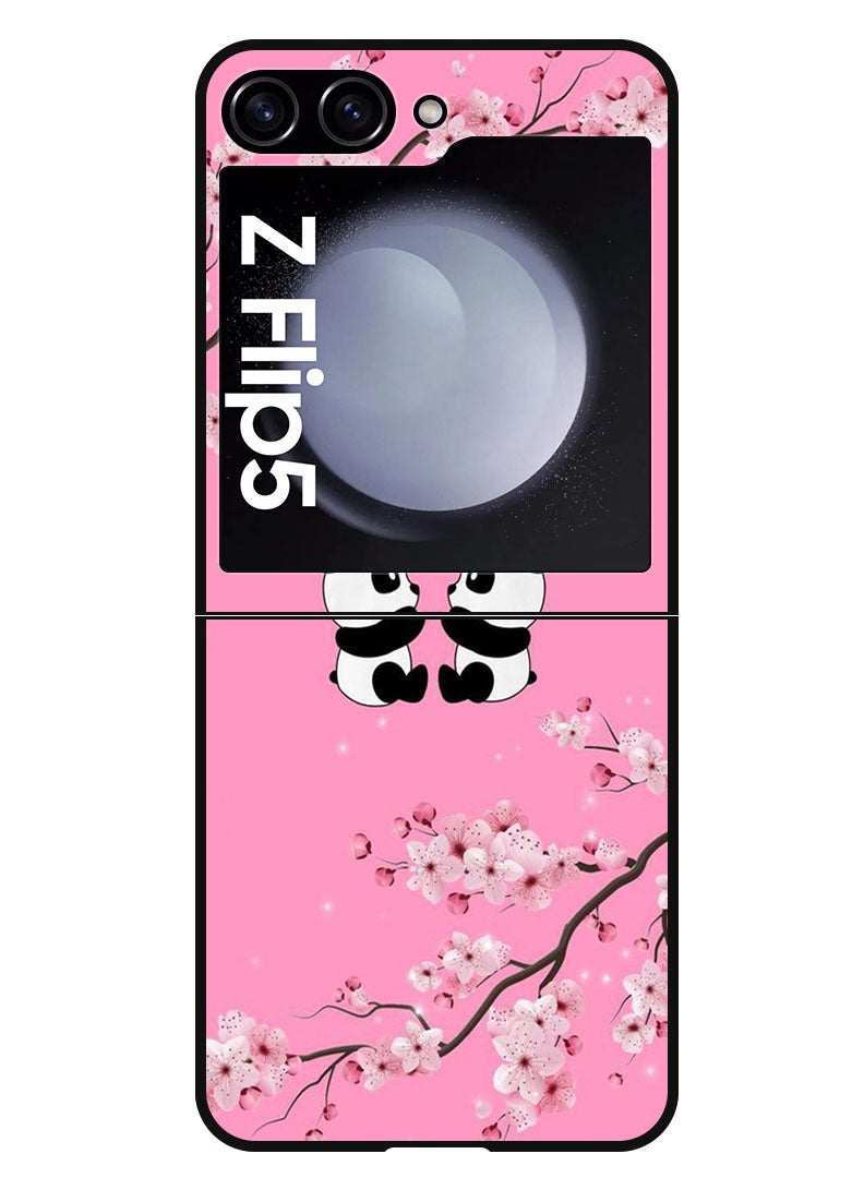 Theodor Protective Case Anti Scratch Shock Proof Bumper Cover For Samsung Galaxy Z Flip 5 Two Small Pandas - Image 1