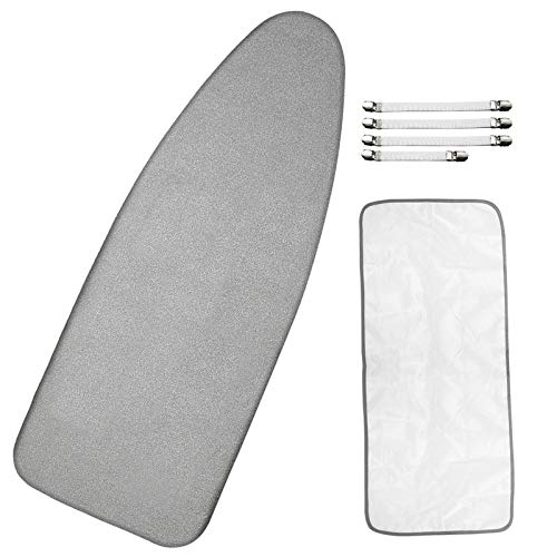 Dalykate Ironing Board Cover and Pad, 18x49 Extra Wide Thick Iron Padding, Scorch & Stain Resistant Ironing board cover, Heavy Duty Iron Board Padded with Adjustable Fasteners Durable Elastic Edge, Grey - Image 1