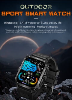 LIGE Smart Watch For Men 1.96 inch HD Screen 430mAh Large Battery 100+ Sports Modes Steel Black Smartwatch IP67 Waterproof Extra Silicone Strap  - Image 2