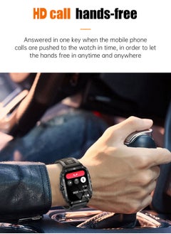 LIGE Smart Watch For Men 1.96 inch HD Screen 430mAh Large Battery 100+ Sports Modes Steel Black Smartwatch IP67 Waterproof Extra Silicone Strap  - Image 4