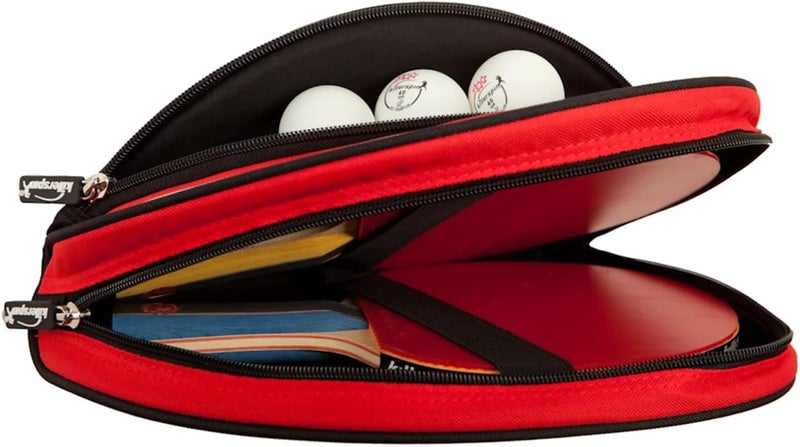 Killerspin Barracuda Ping Pong Paddle and Ball Carry Case - Stylish Black and Red Design - Image 4