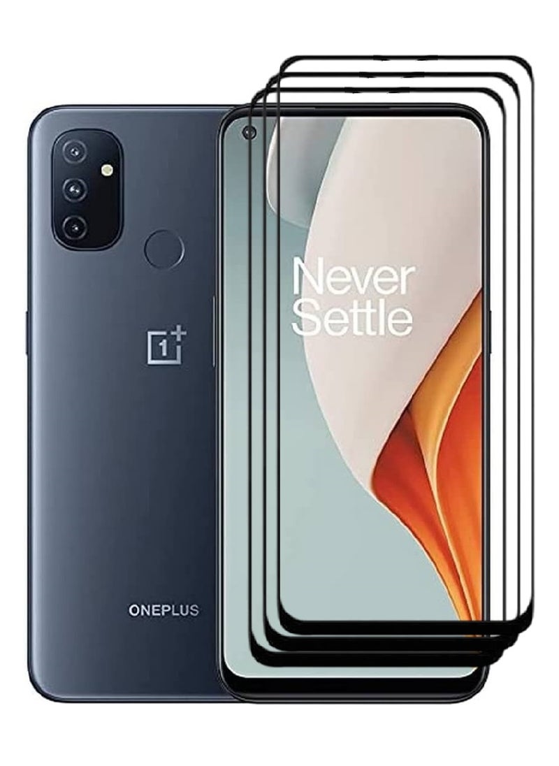 AINA 3 Pieces Tempered Glass Screen Protector 5D Designed For OnePlus Nord N100 Full Glue Edge to Edge Full Screen Coverage And Bubble Free - Image 1