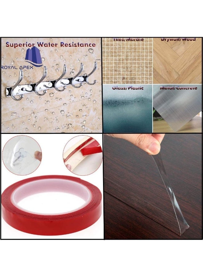 Royal Apex Strong Double-Sided Sticky Clear Traceless Acrylic Transparent Adhesive Tape For Home Wall Room Office Decor Phones Pictures Household And Outdoor Mounting 12Mm X 50M - Image 3