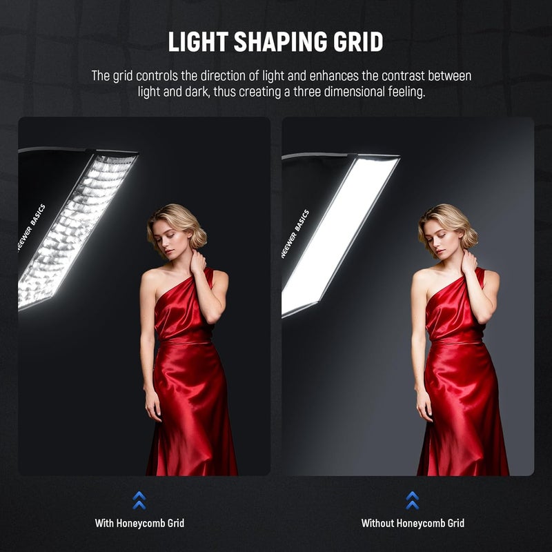 BASICS 24"x35" Strip Softbox Bowens Mount Soft Box with Light Diffusers/Grid/Bag Compatible with Aputure 150c Compatible with Godox SL60w FS300C FS230C FS150B HB80C CB200C Q6 Q300, NS60P - Image 5
