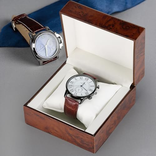 BAOPEND Wooden Single Watch Gift Box with Pillow, Wood Wristwatch Wrist Watch Case Storage Box for Christmas, Birthdays, Anniversary (Wood Color A) - Image 5