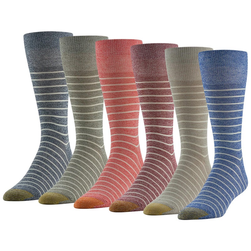 GOLDTOE Men's Cambridge Crew Socks, 6-Pairs, Royal Assorted, Shoe Size: 6-12.5 - Image 1