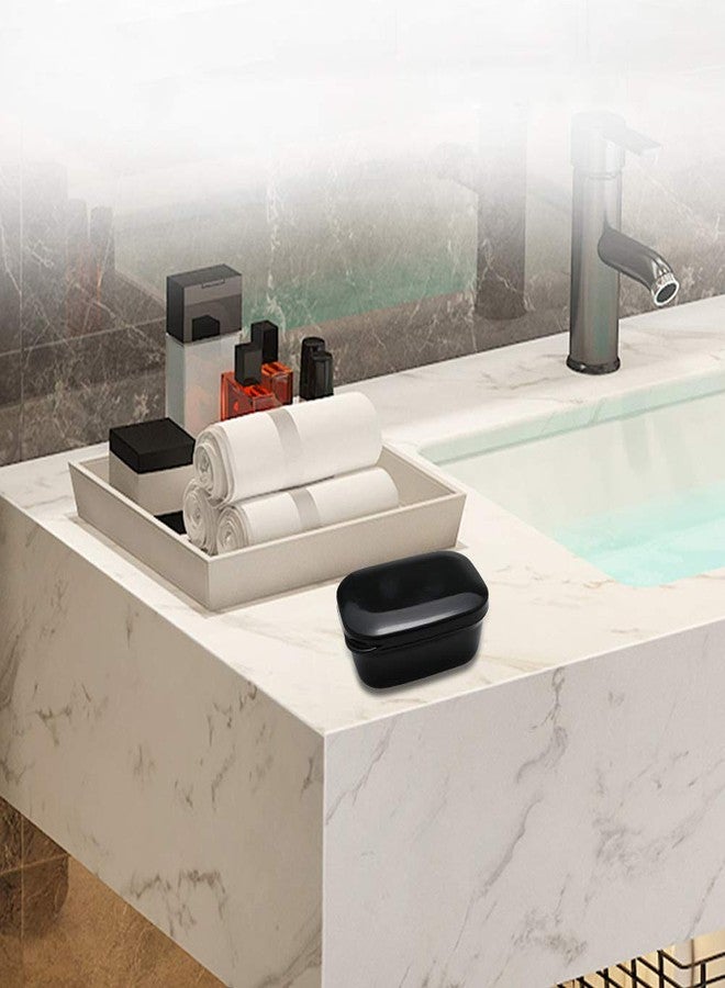 TANCANO Soap Dish Soap Box Soap Holder 2 Pack Soap Container for Shower, Waterproof Portable Soap Case Tray for Traveling, Car, Home, Outdoor, Camping, Gym (Black) - Image 3