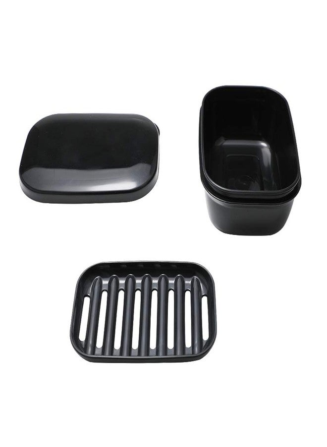 TANCANO Soap Dish Soap Box Soap Holder 2 Pack Soap Container for Shower, Waterproof Portable Soap Case Tray for Traveling, Car, Home, Outdoor, Camping, Gym (Black) - Image 5
