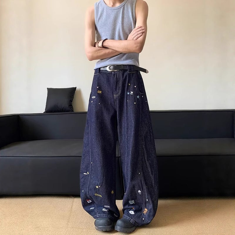 Unisex Classic Denim Jeans Loose Fit Daily Outdoor Wear - Image 4