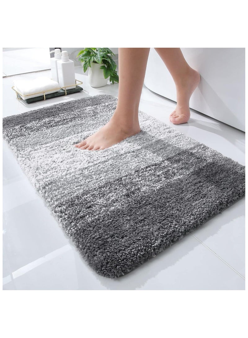 Ofrdncy Luxury Bathroom Rug Mat, Soft and Absorbent Microfiber Bath Rugs, Machine Wash Dry, Bath Mats for Bathroom Floor, Tub and Shower(Grey, 50x80cm) - Image 1