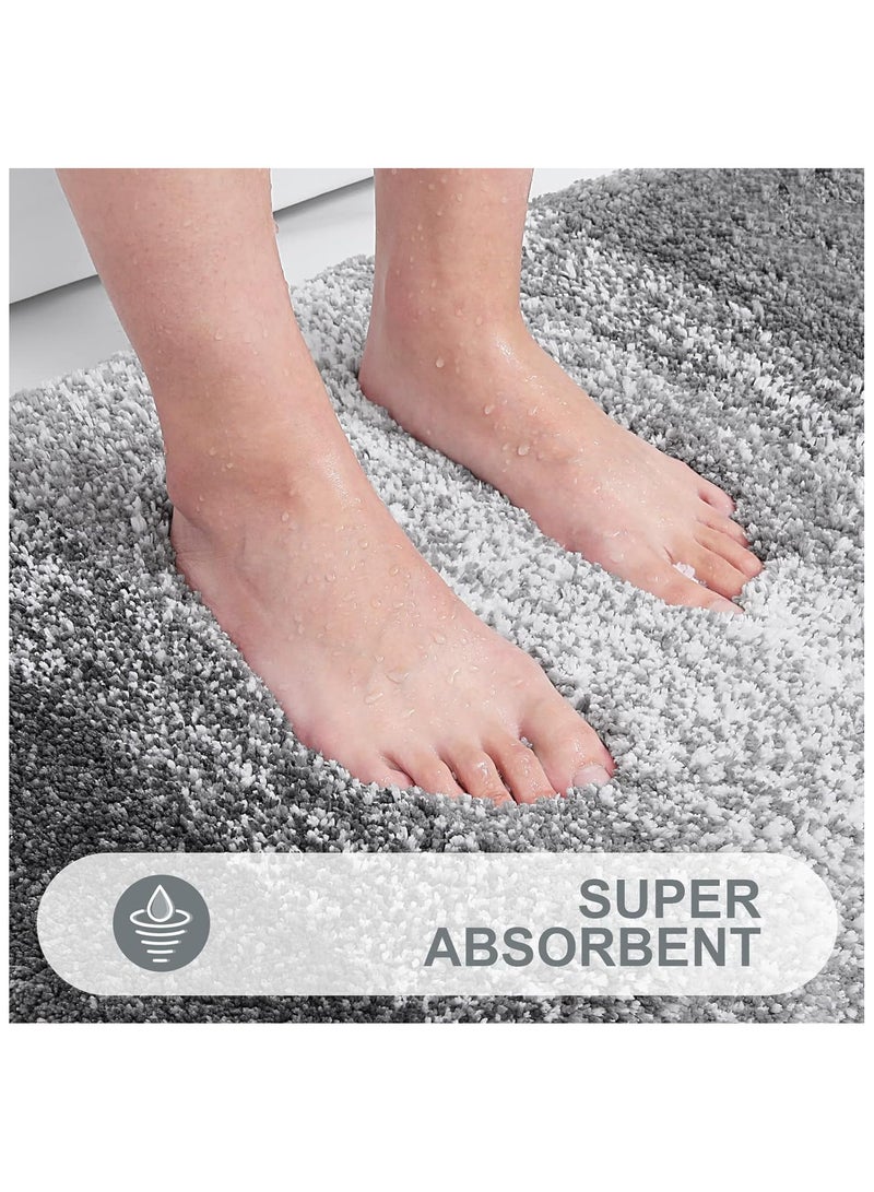 Ofrdncy Luxury Bathroom Rug Mat, Soft and Absorbent Microfiber Bath Rugs, Machine Wash Dry, Bath Mats for Bathroom Floor, Tub and Shower(Grey, 50x80cm) - Image 2