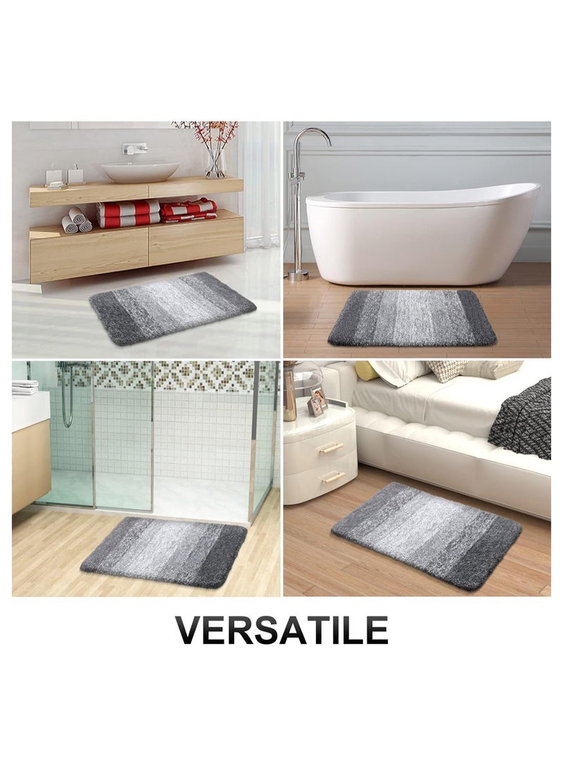 Ofrdncy Luxury Bathroom Rug Mat, Soft and Absorbent Microfiber Bath Rugs, Machine Wash Dry, Bath Mats for Bathroom Floor, Tub and Shower(Grey, 50x80cm) - Image 4