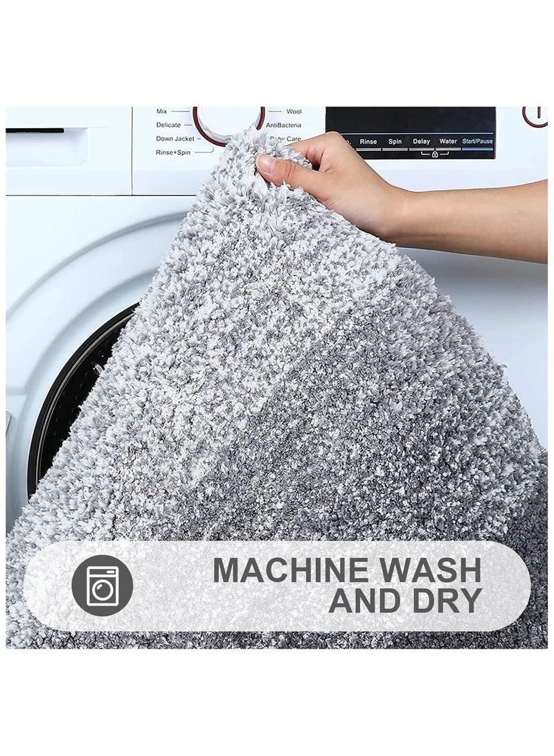 Ofrdncy Luxury Bathroom Rug Mat, Soft and Absorbent Microfiber Bath Rugs, Machine Wash Dry, Bath Mats for Bathroom Floor, Tub and Shower(Grey, 50x80cm) - Image 5