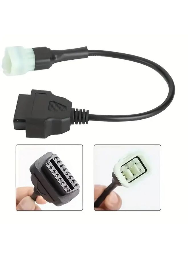 Black 6 Pin To 16 Pin OBD2 Diagnostic Adapter Cable For Motorcycle ECU - Image 3