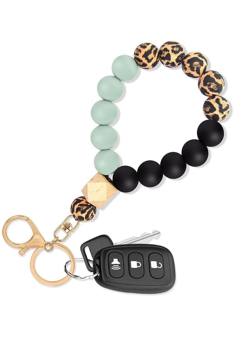 Y&D Silicone Beaded Bracelet Keychain, Key Ring Bangle Wristlet beaded bracelets for women House Car Keys, Keychain Keys Women(Snakeskin)without key  - Image 1
