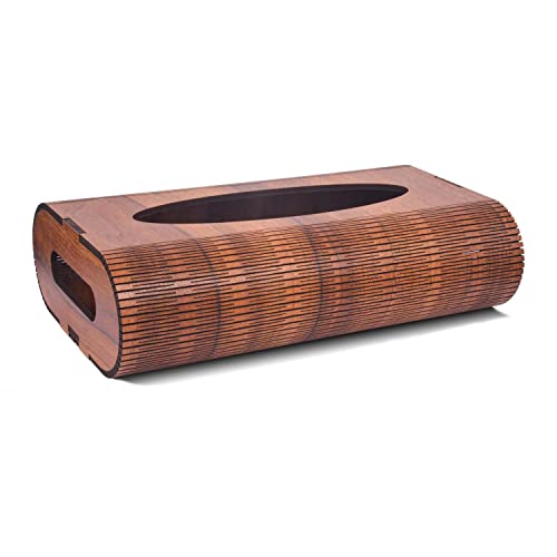 Deskart Wooden Tissue Paper Box | Decorative and Stylish Wooden Tissue Holder Stand for Car, Home, Office Desk, Resturant and Cafeteria (Round) - Image 3