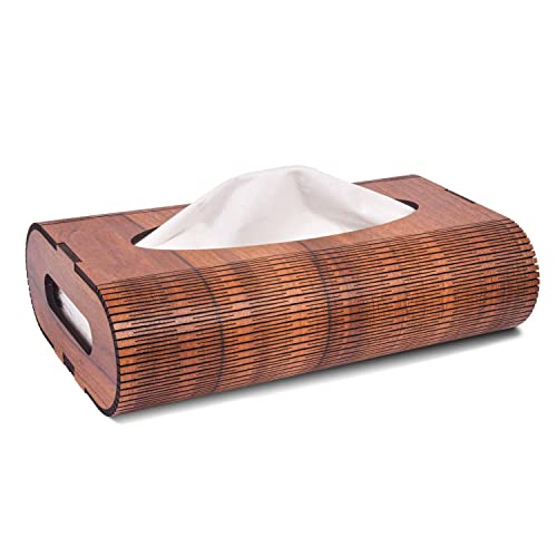 Deskart Wooden Tissue Paper Box | Decorative and Stylish Wooden Tissue Holder Stand for Car, Home, Office Desk, Resturant and Cafeteria (Round) - Image 2