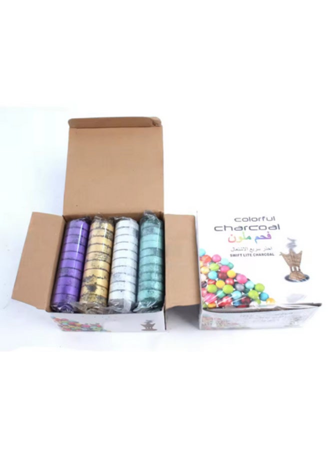 80 pieces of quick-lighting colored charcoal. Charcoal for incense and all uses. - Image 1