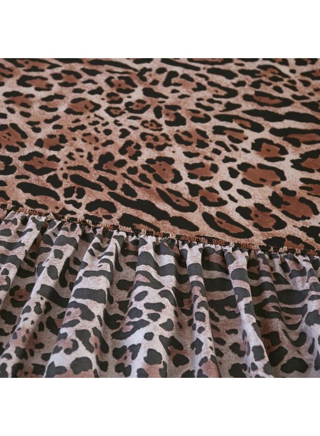 SDY 4PCS Leopard Bedding Sheets Full Size Leopard Print Sheet Set Included 1 Fitted Sheet with 14'' Deep Pocket + 1 Top Flat Sheet + 2 Pillowcases for Kids Boys Girls (Leopard,Full)… - Image 4