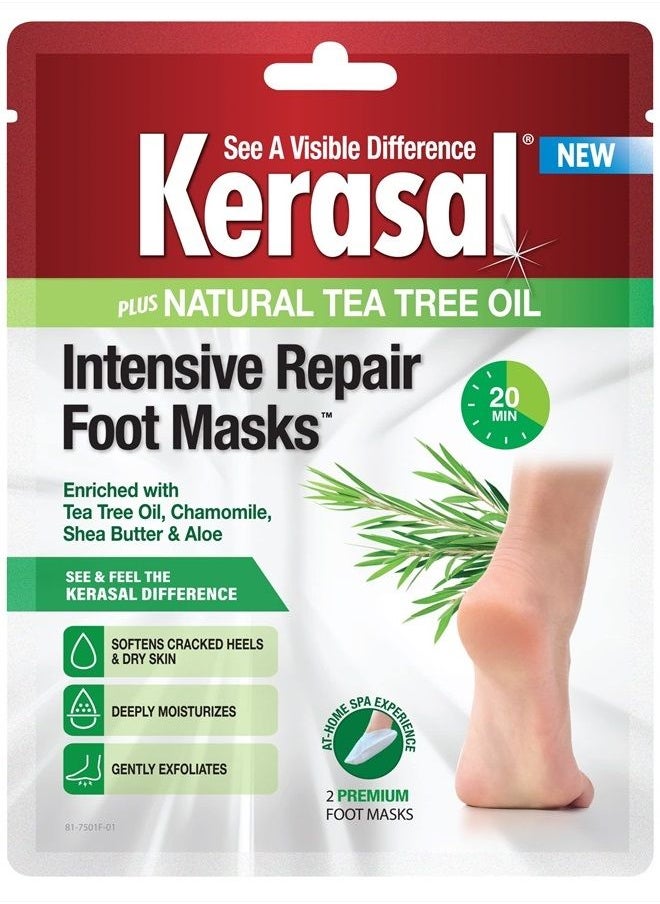 Kerasal Intensive Repair Foot Mask Foot Mask for Cracked Heels and Dry Feet, Single ( Pair), 1 Count  - Image 1