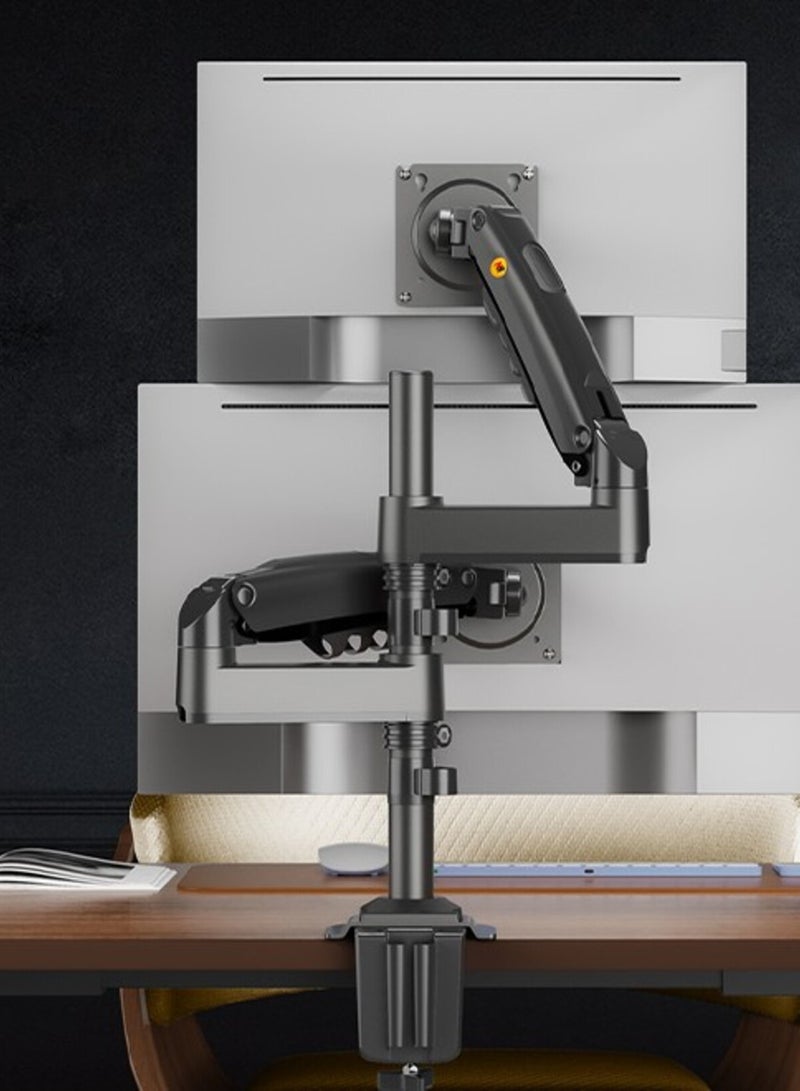 NB ERGONOMIC Dual Monitor Arm Dual Monitor Stand for Two 17" to 27" Screens with Load Capacity 4.4~19.8lbs for Each Monitor, VESA 75x75 & 100x100, Full Motion Dual Monitor Desk Mount, Grey | H180  - Image 3