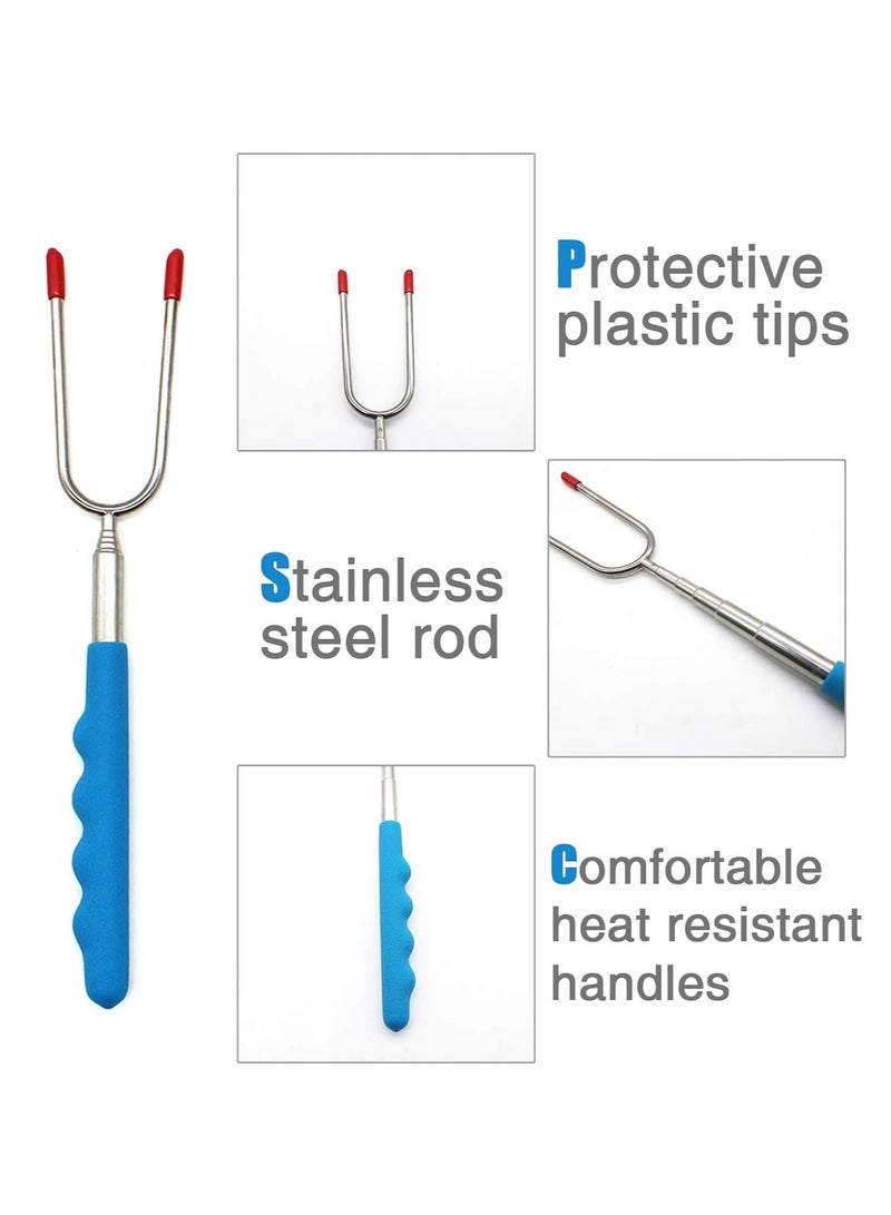 KASTWAVE 5-عبوة عيدان تحميص المارشميلو - طويلة جداً 34'' من الفولاذ المقاوم للصدأ مع سكاكين سموورز وهوت دوج، شوك باربكيو آمنة للأطفال للتخييم، النيران، والشواء - Image 4