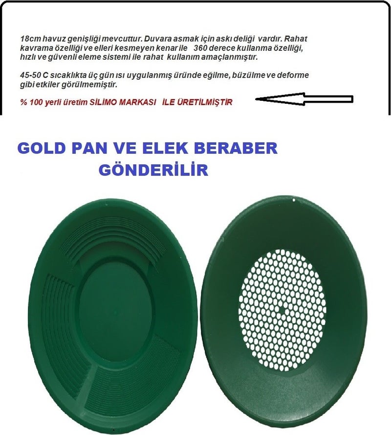 Green Gold Pan Gold Sieve and Pan Top Sieve Gold Search Screening Gold Washing in the Sand in the River