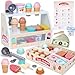 Melofaver Wooden Ice Cream Counter Playset for Kids Toddler Girl Toys Kitchen Playset Pretend Play Gifts for 3 4 5 6 Year Old Girl or Boy Play Food Scoop and Serve Play Kitchen Sets for Kids Ages 48 - Image 4
