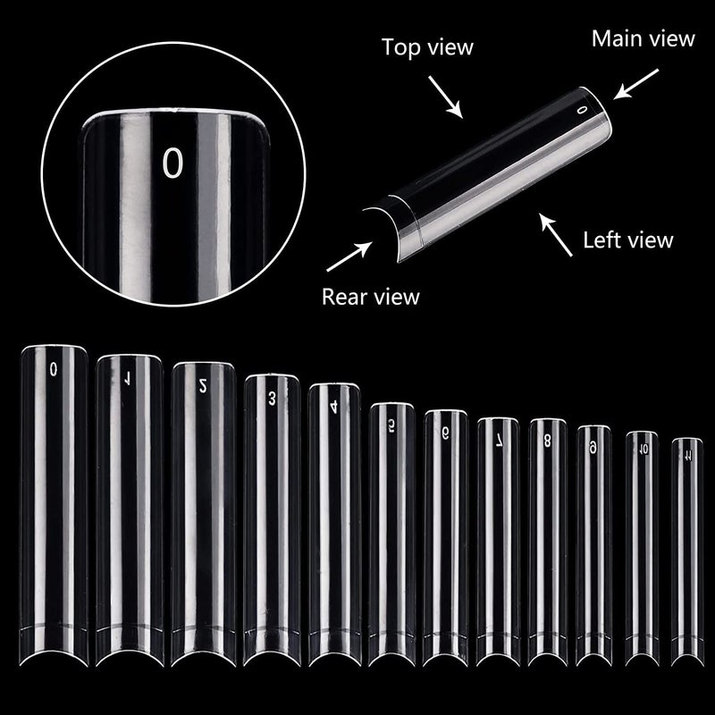 SWETIDY No C Curve 3XL Long Square Nail Tips for Acrylic Nails Professional, SWETIDY 360PCS Clear Straight Flattened Half Cover False Nails Tips with Case for Nail Salons and Home DIY, 12 Sizes - Image 3