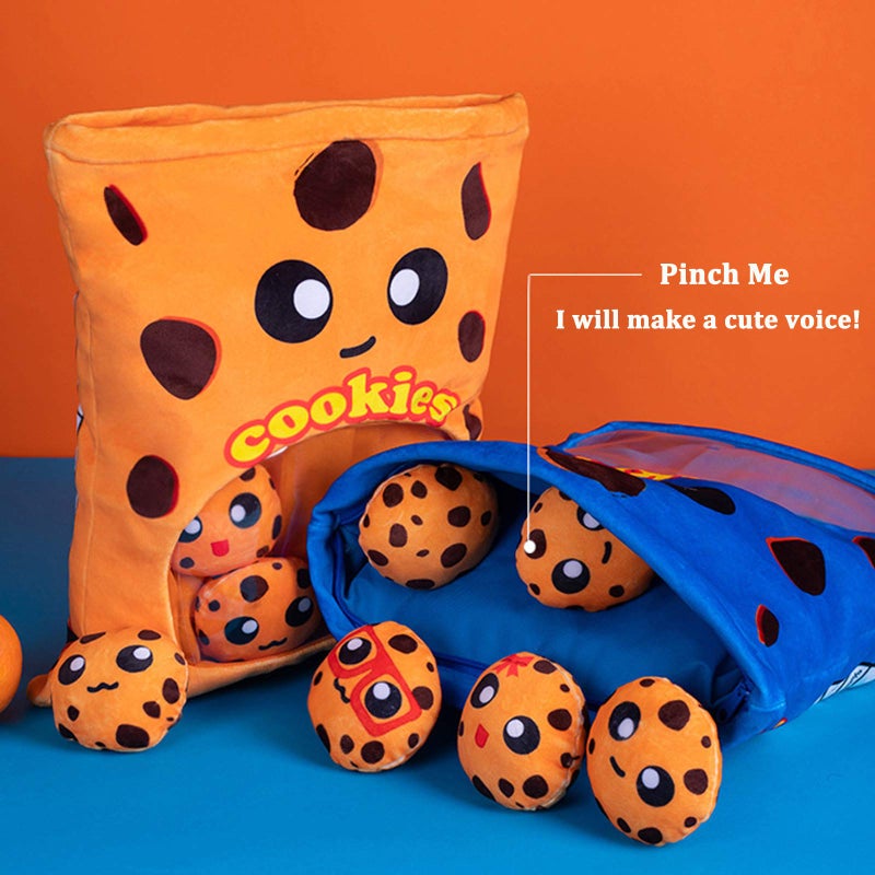 REFAHB Yummy Cookie Stuffed Toy Game Pillow Cute Plush Cushion Delicious Food Dessert Package Birthday Gift 8pcs a Bag Blue - Image 3